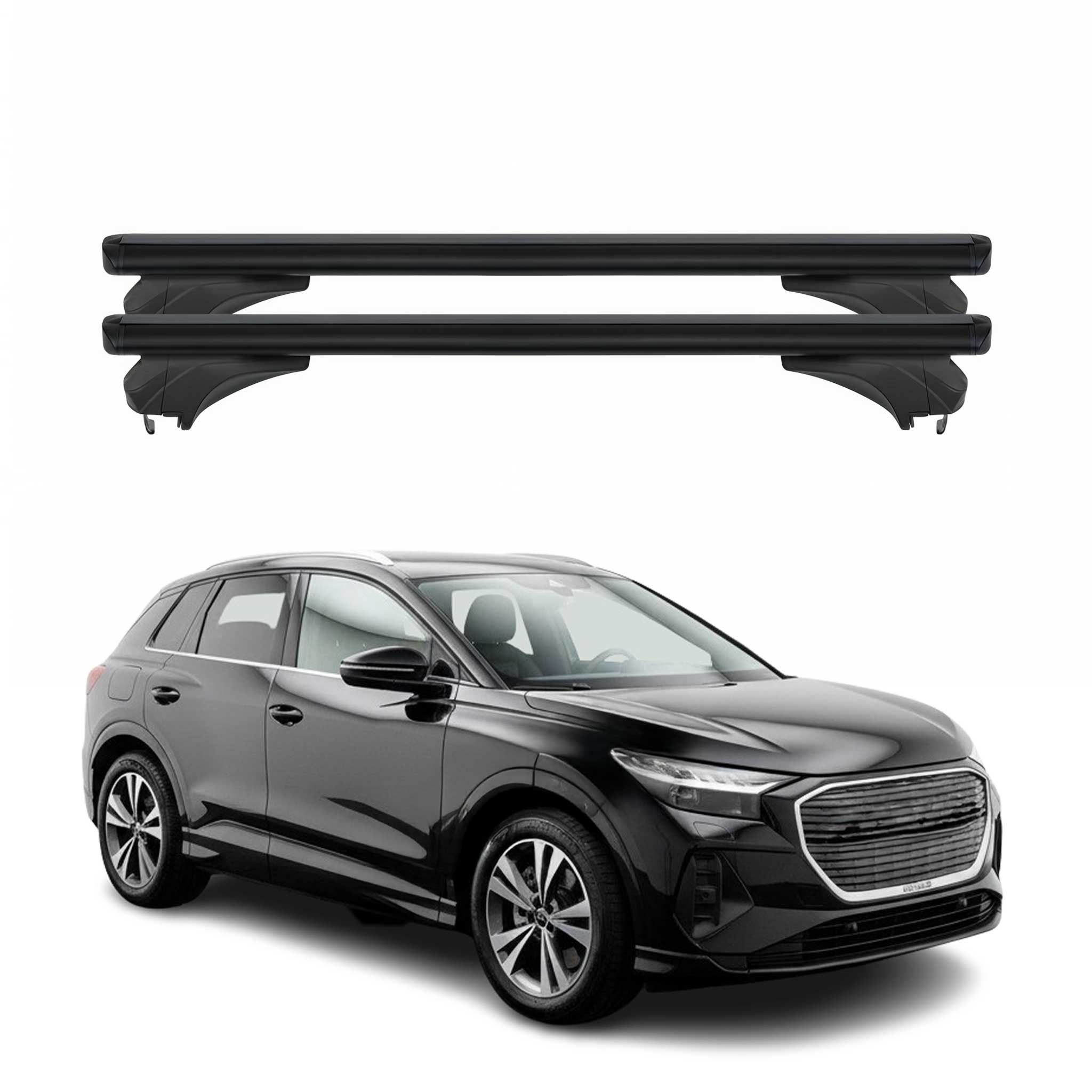 Menabo Dachträger Grundtäger für Audi Q4 E-Tron 2021-2026 Aluminium Schwarz 2tlg
