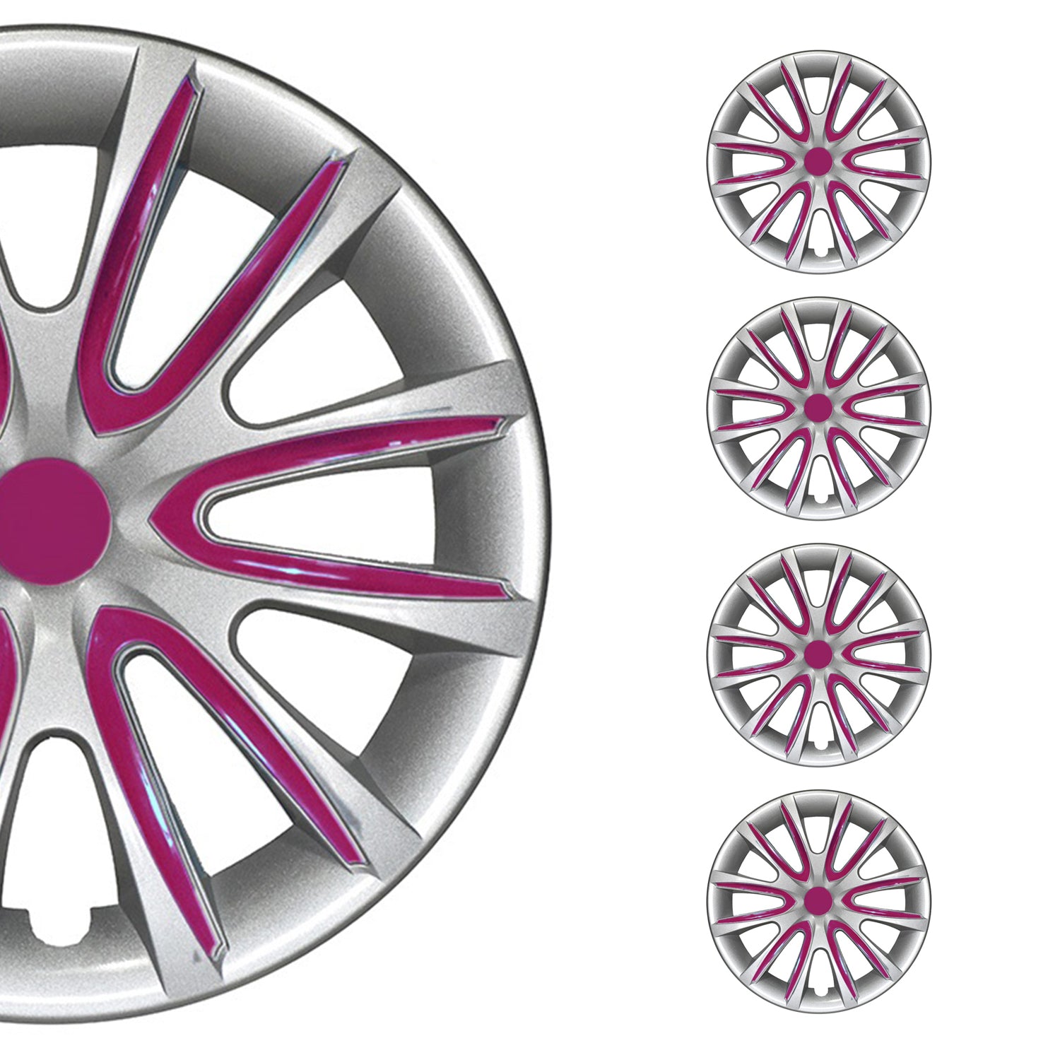 4x Radblenden Radkappen Radzierblenden für 14" Zoll Grau Lila