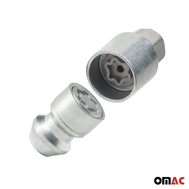 Radschloss Satz für Subaru Forester 1997-2019 Felgenschloss Silber 4tlg M12X1.5