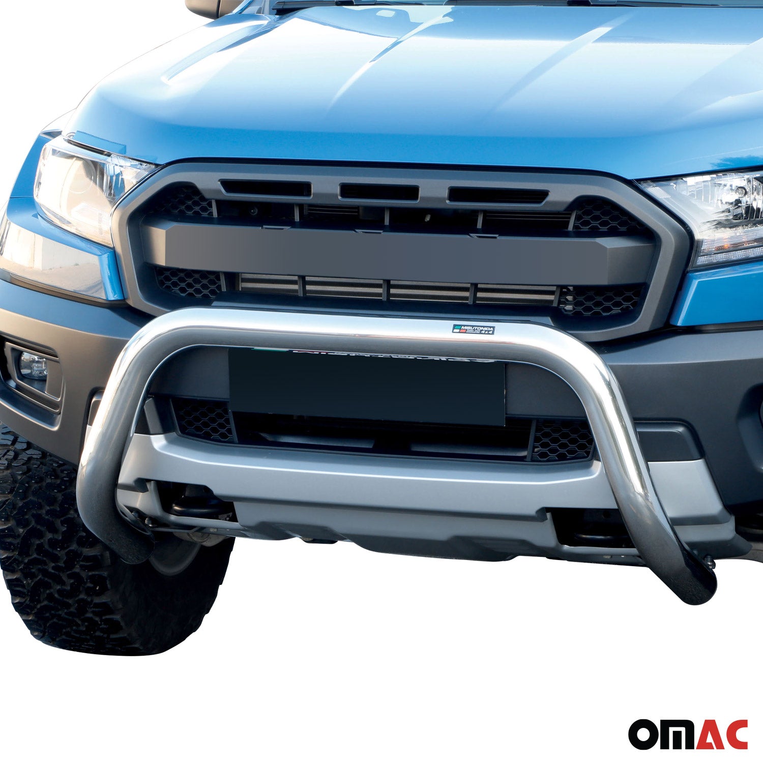 Frontbügel Frontschutzbügel für Ford Ranger Raptor 2019-2025 ø76mm Stahl Silber
