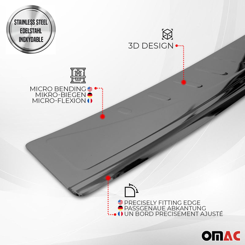 Loading sill protection bumper for Citroen Jumpy 2016-2025 L3 wheelbase chrome dark