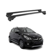 Dachträger für Opel Karl Rocks 2018-2019 Gepäckträger Grundträger Alu Schwarz 2x