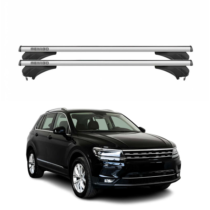 Menabo Dachträger Grundtäger für VW Tiguan Cross 2014-2024 Aluminium Silber 2tlg