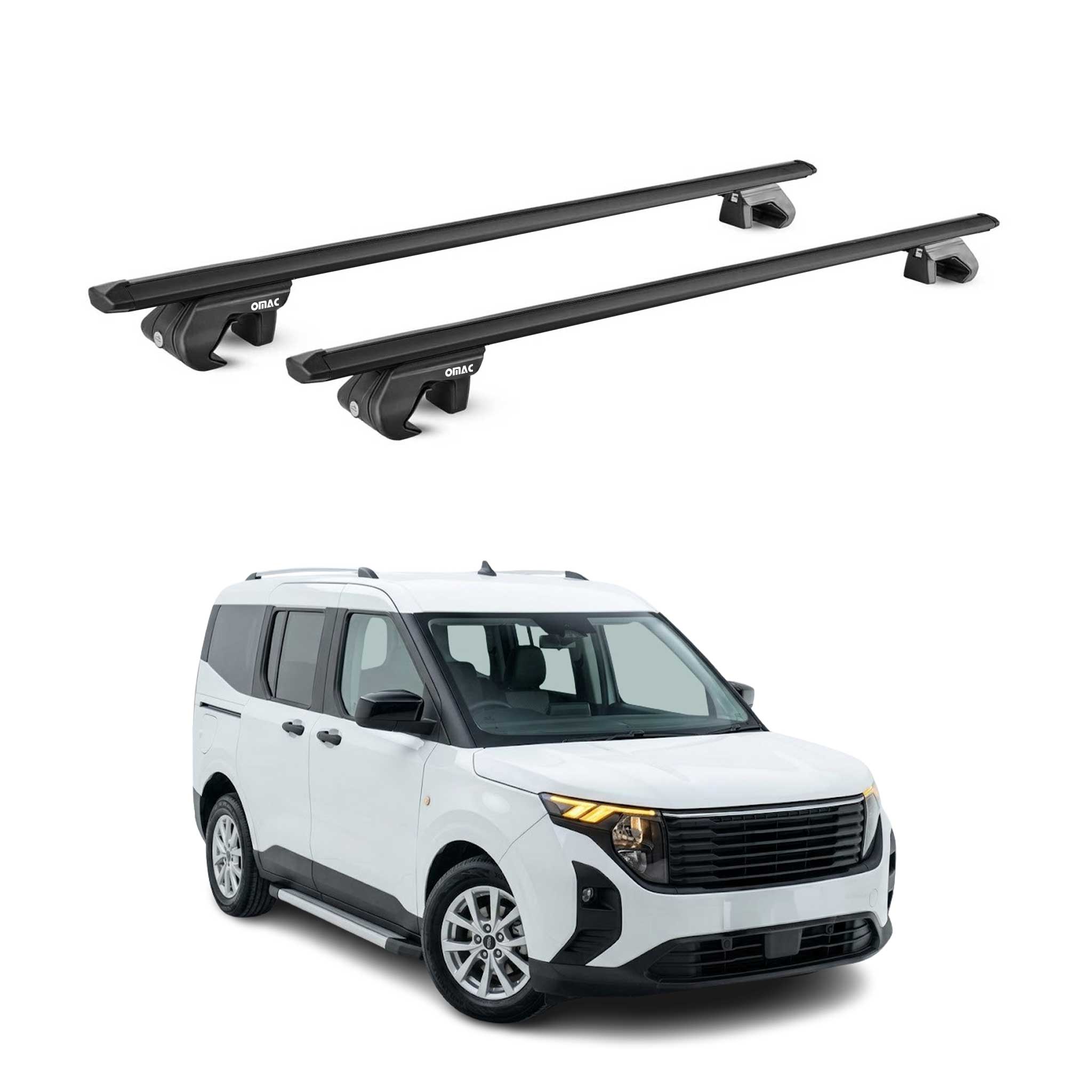 Dachträger Grundtäger für Ford Tourneo Courier II 2023-2026 Alu Schwarz 2tlg ABE