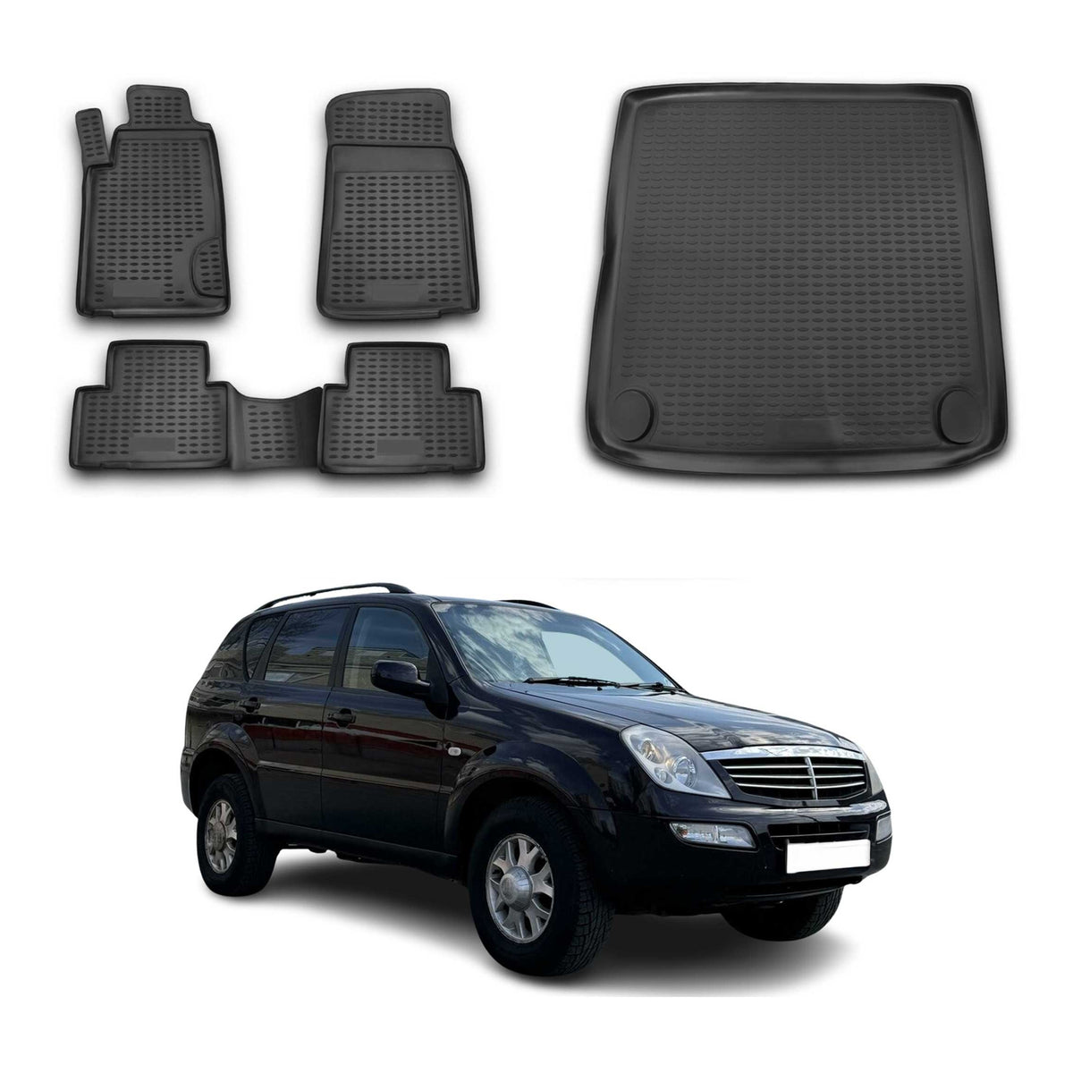 OMAC Fußmatten & Kofferraumwanne Set für Ssangyong Kyron 2005-2014