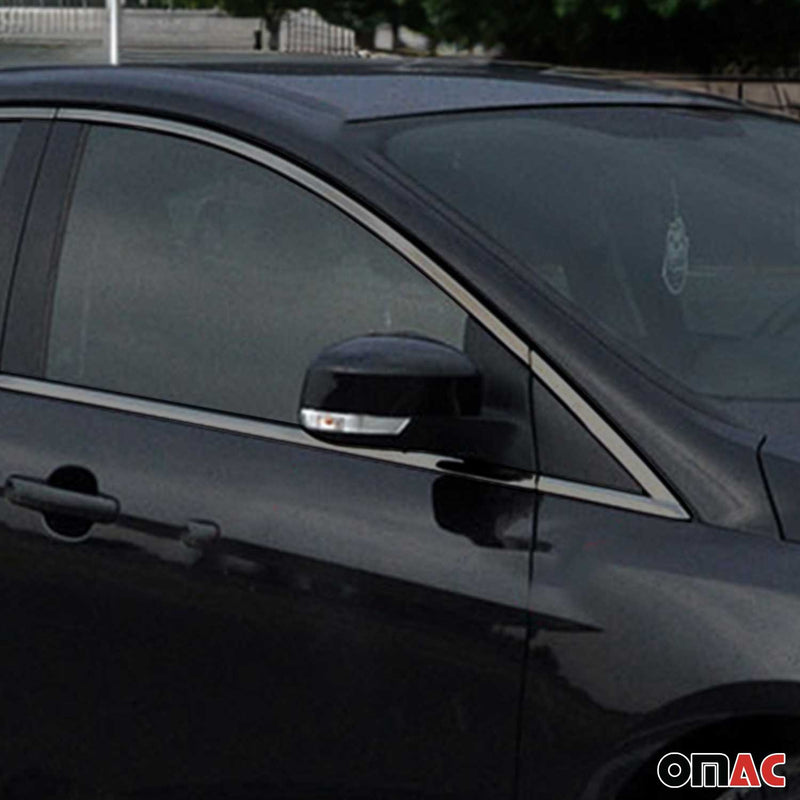 Fensterleisten Zierleisten für Ford Focus 2011-2018 Schrägheck Chrom Dunkel 12x