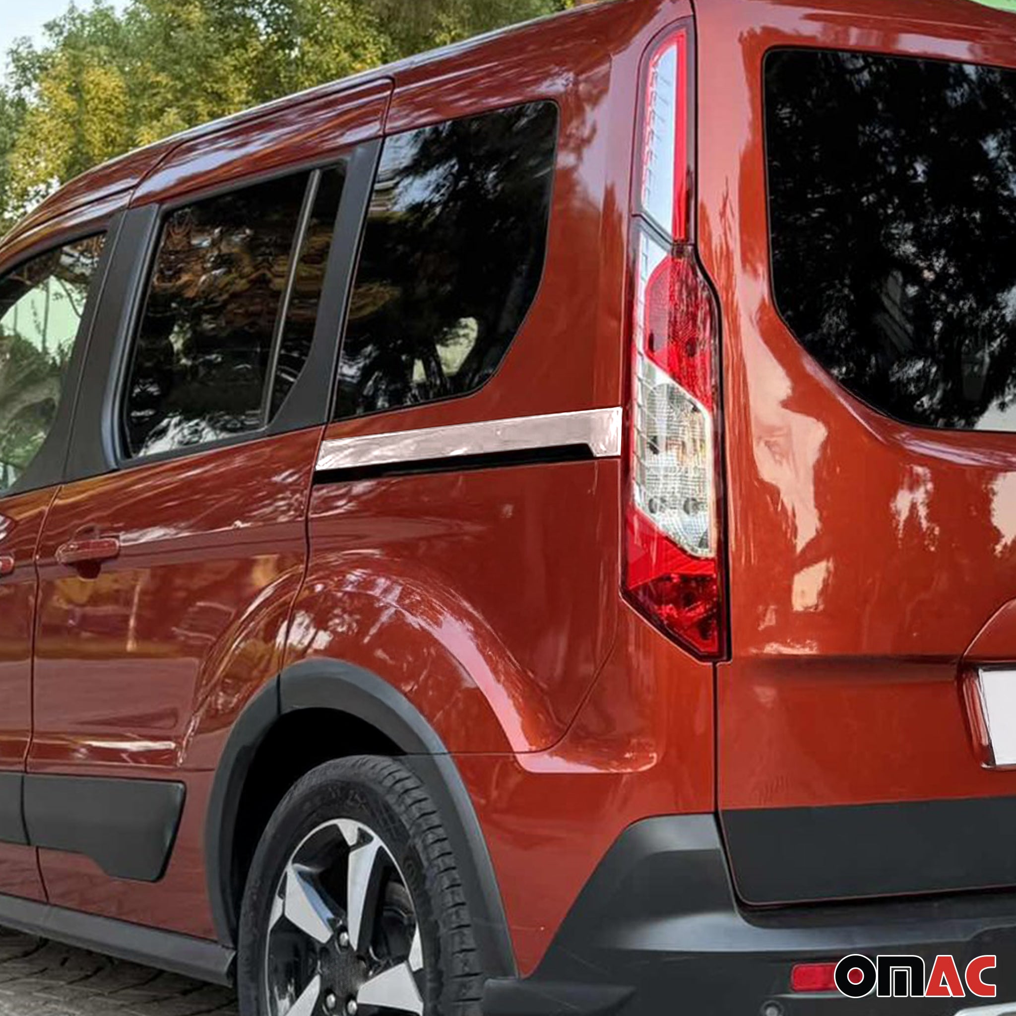 Seitentürleiste Türleisten Türschutz für Ford Connect 2019-2021 FL Kurzer Chrom