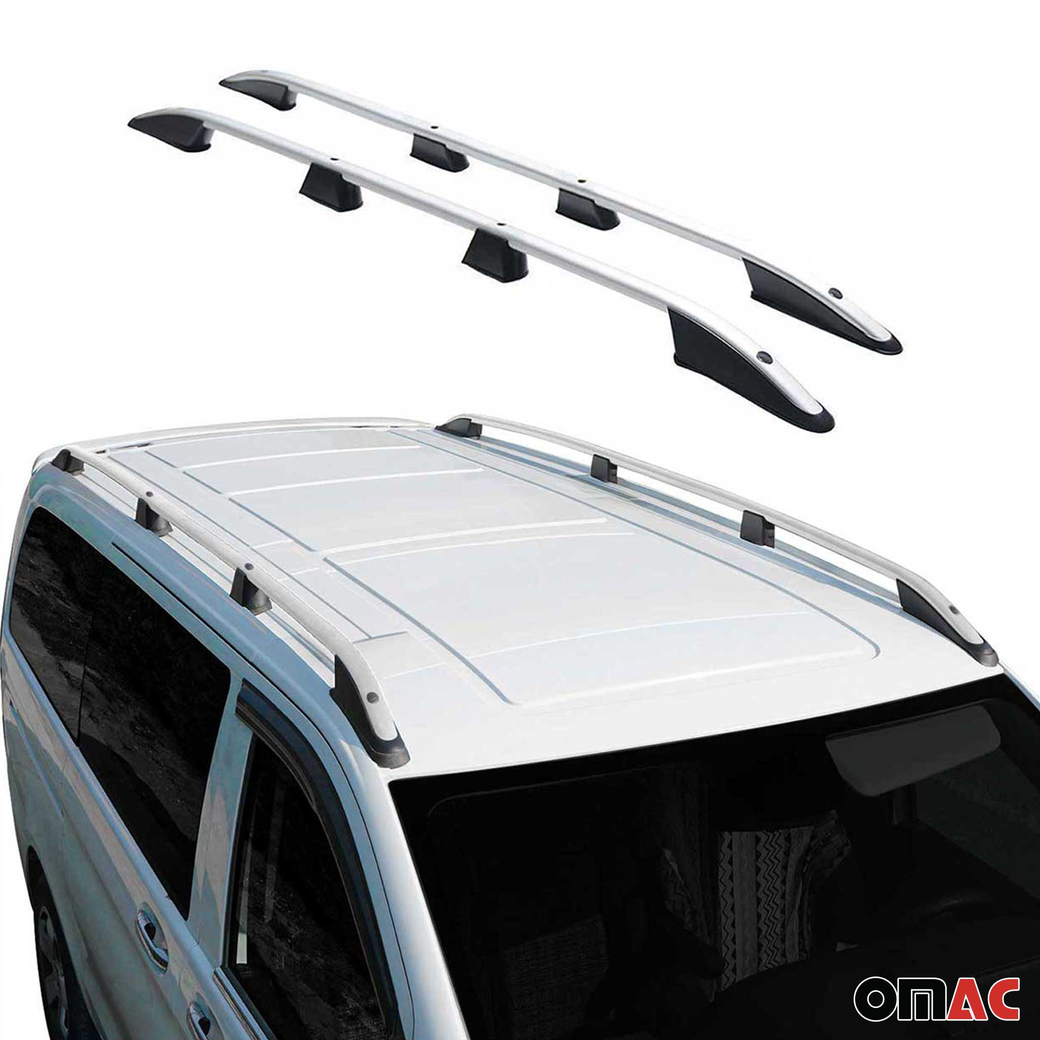 Dachreling Dachgepäckträger für VW Caddy 2015-2020 L2 Langer Alu Silber 2x