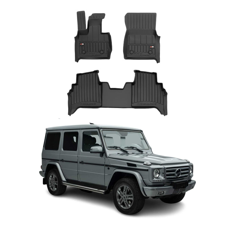 Fußmatten Gummimatten für Mercedes G-Klasse W464 2018-2025 Premium Schwarz 3x