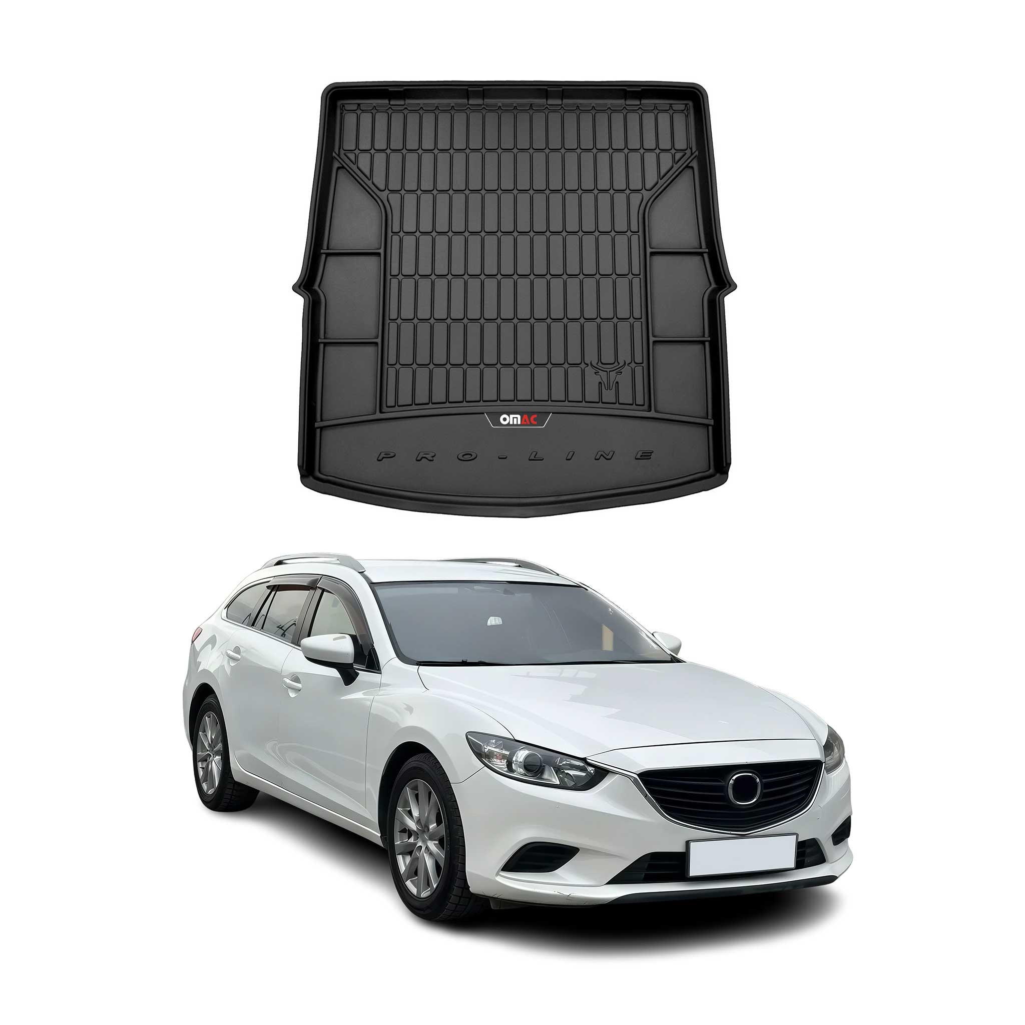 OMAC Gummi Kofferraumwanne für Mazda 6 III Kombi 2012-2018 Pre-FL Schwarz TPE