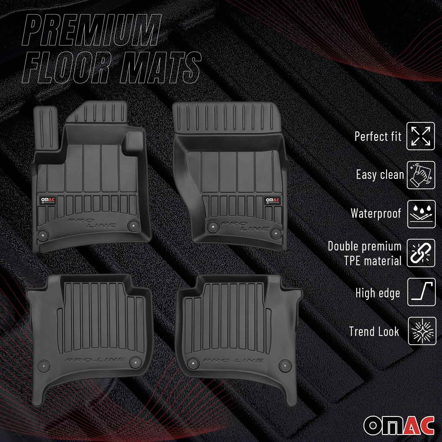 OMAC Gummi Fußmatten für Porsche Cayenne 2010-2017 Premium TPE Schwarz 4x