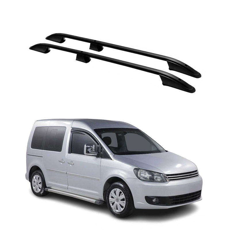 Dachreling Dachgepäckträger für VW Caddy 2010-2015 L1 Kurzer Alu Schwarz