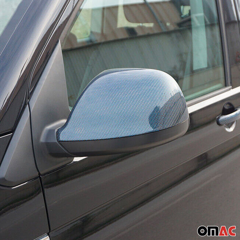 Spiegelkappen Spiegelabdeckung für VW Amarok 2010-2021 Kohlefaser Blau Schwarz