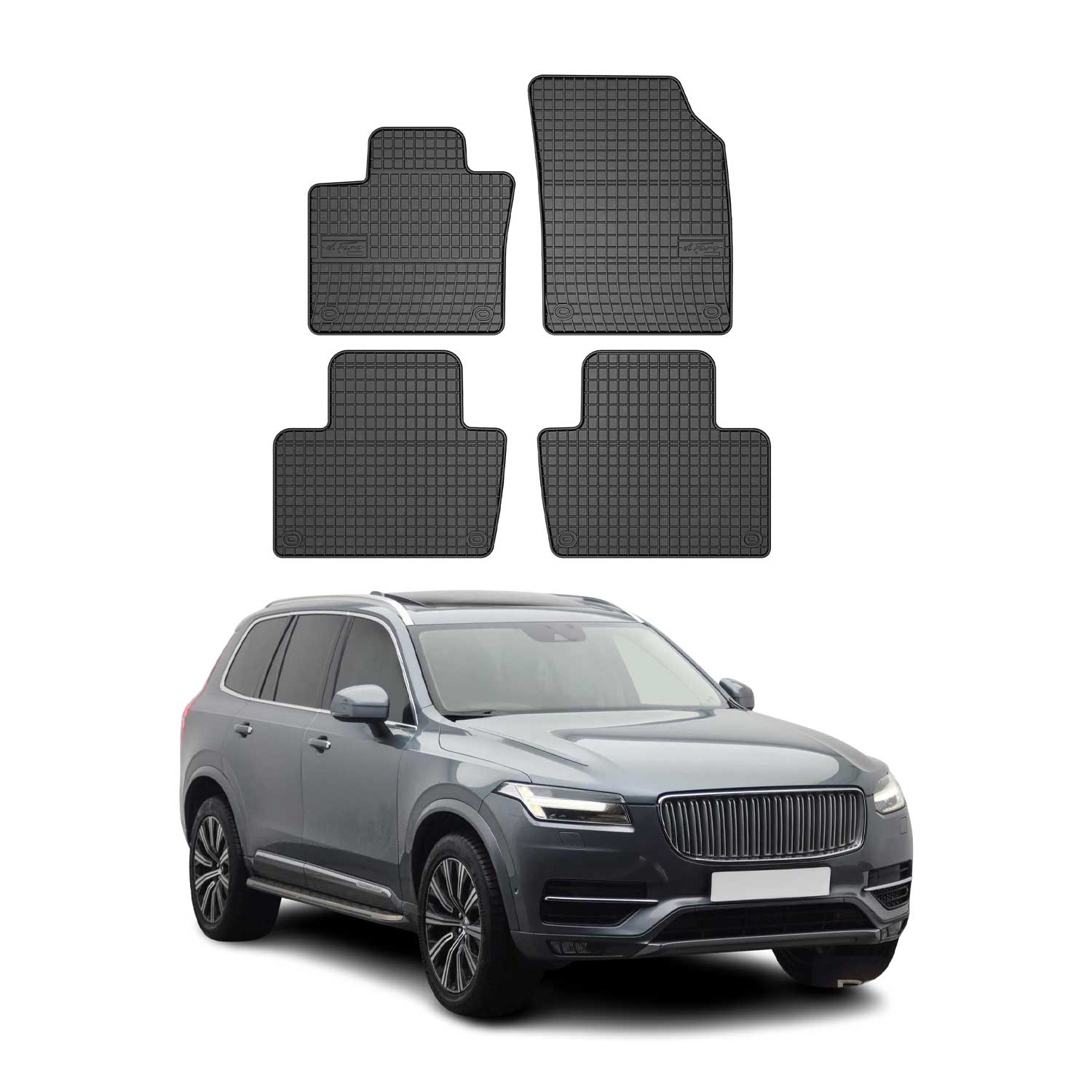 OMAC Gummi Fußmatten für Volvo XC90 2015-2026 Automatten Gummi Schwarz 4tlg