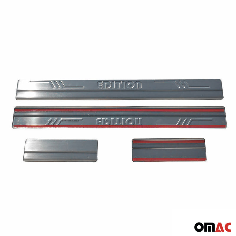 Door sill trims edition for Ford Focus stainless steel silver 4 pieces