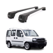 Dachträger Grundträger für Fiat Doblo I 2000-2010 Aluminium 75kg Schwarz 2tlg