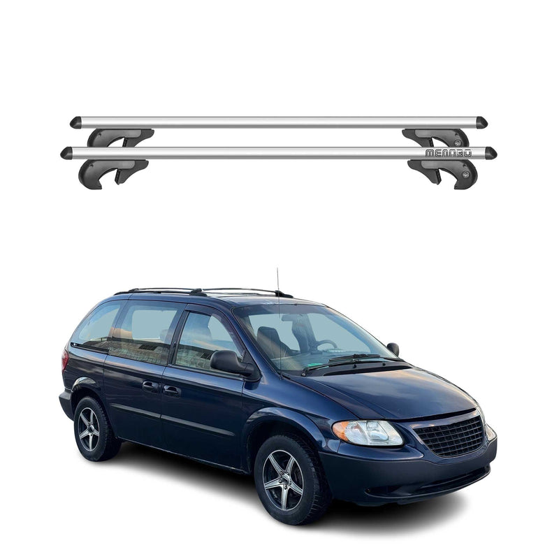 Menabo Dachträger Grundtäger für Dodge Caravan 1996-2005 90kg Alu Silber 2 tlg