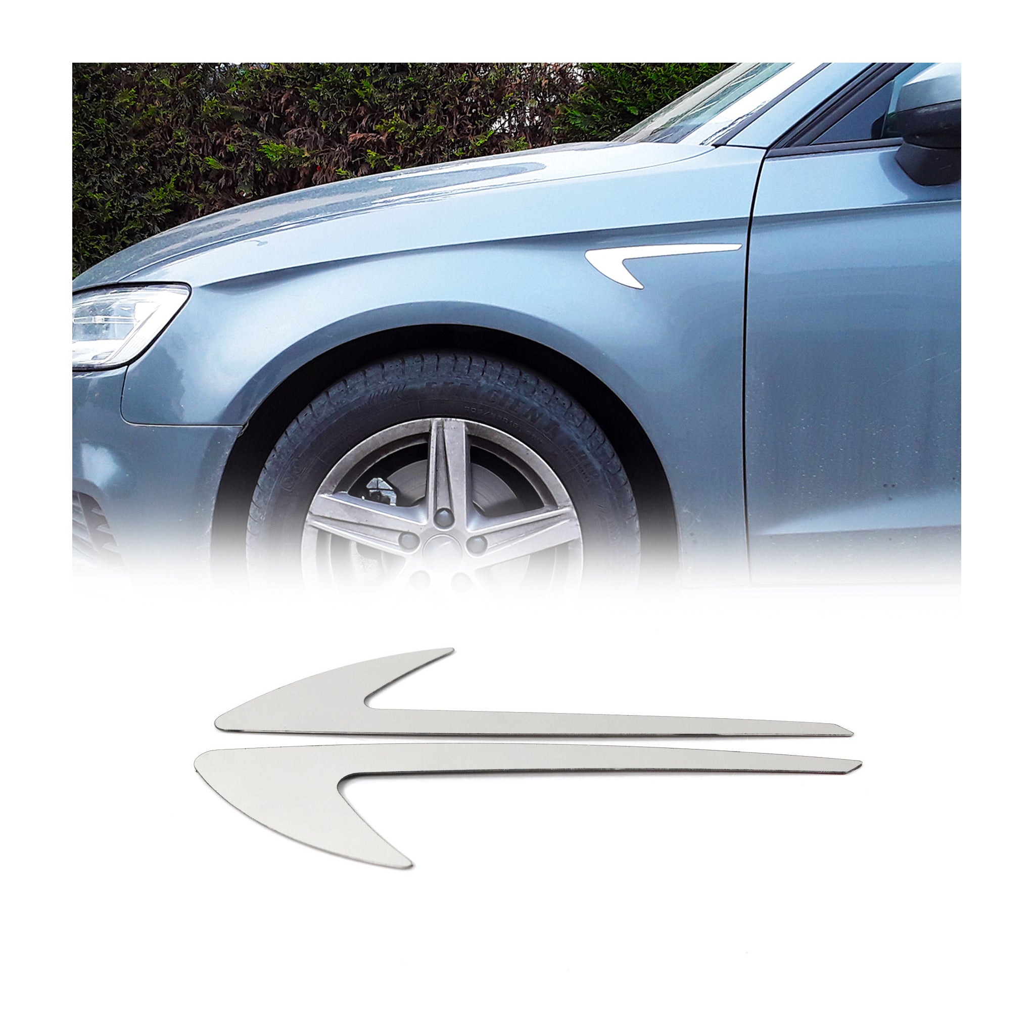 Seitendekor Autodecor für Opel Corsa D 2006-2014 Edelstahl Chromdecor 2tlg