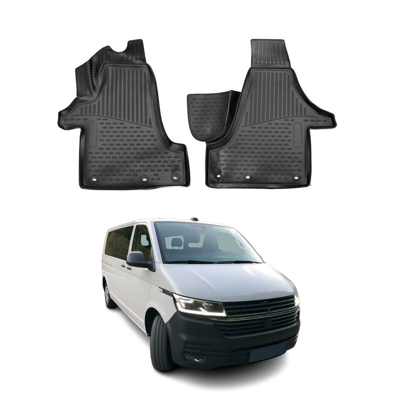 OMAC Gummimatten Fußmatten für VW T6 T6.1 Transporter 2015-2024 Schwarz 2tlg