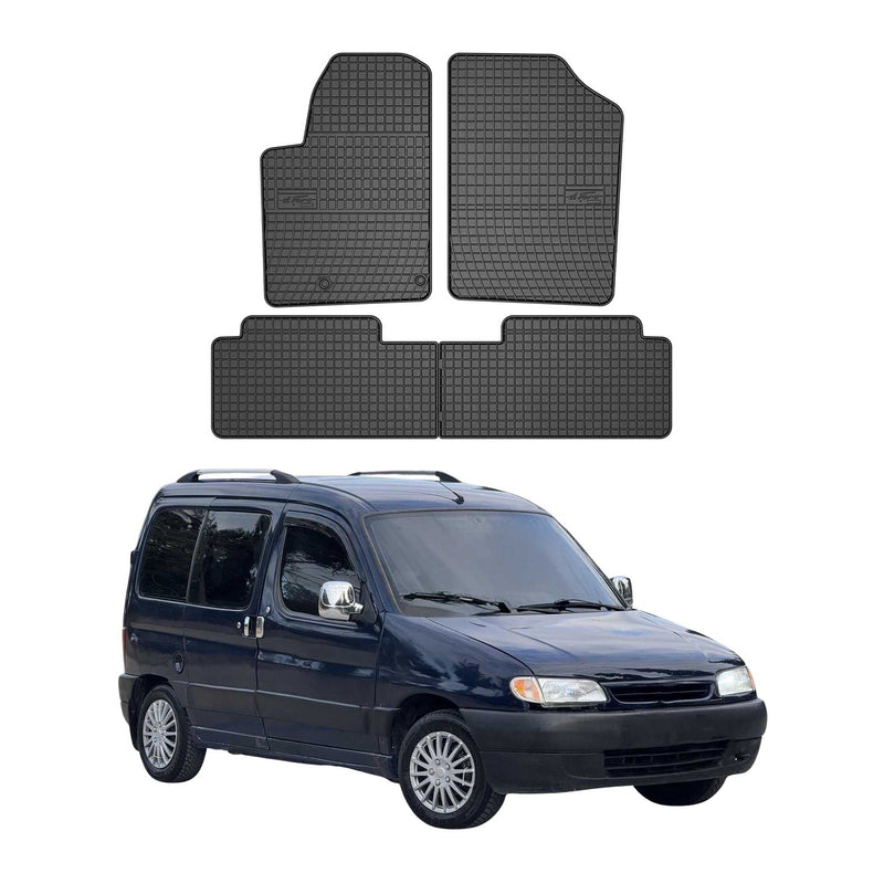 OMAC Gummi Fußmatten für Citroen Berlingo 1996-2010 Automatten Gummi Schwarz 4x