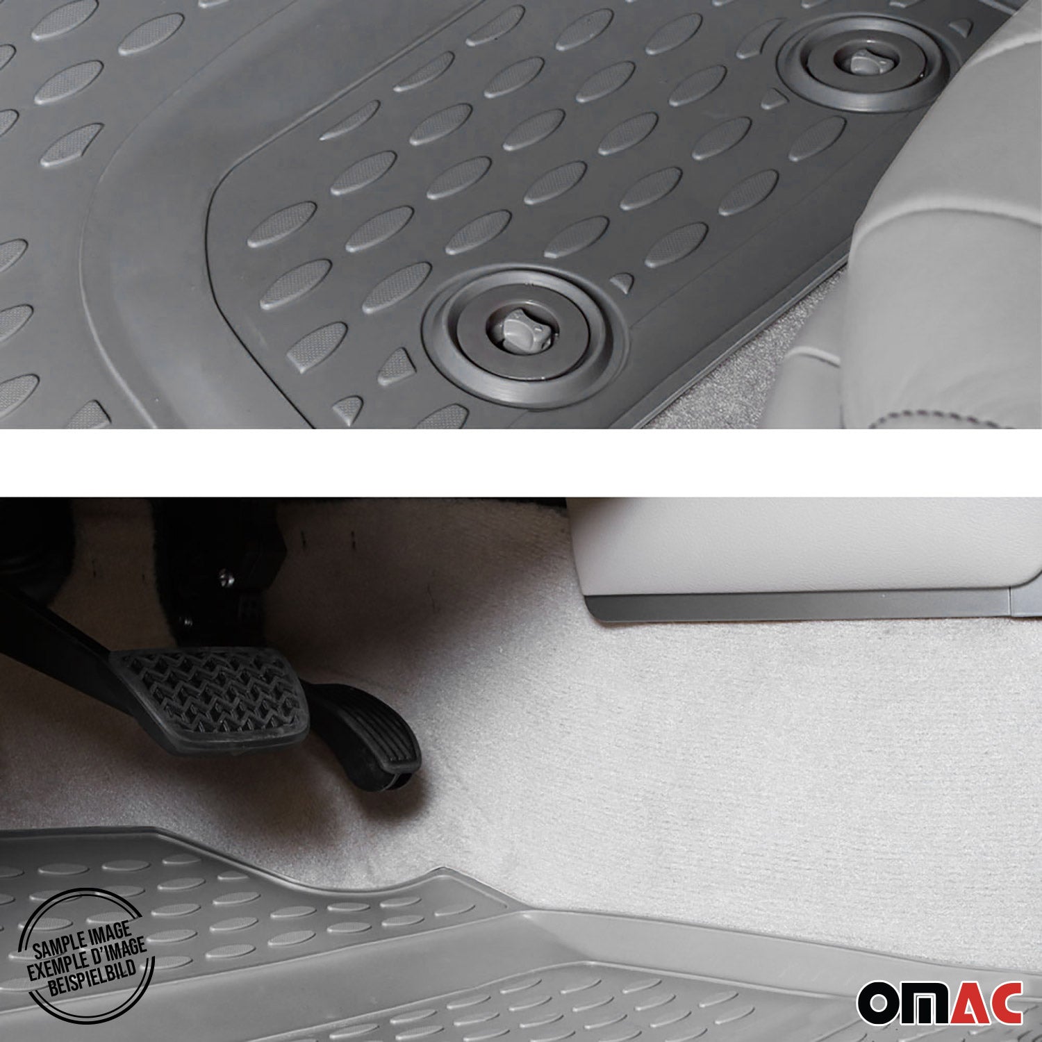 OMAC Gummimatten Fußmatten für VW Golf mk5 Variant 2007-2009 TPE Automatten Grau