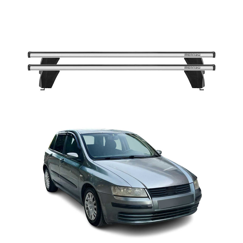 Menabo Dachträger Grundtäger für Fiat Stilo 2001-2010 3tür 75kg Alu Silber 2 tlg