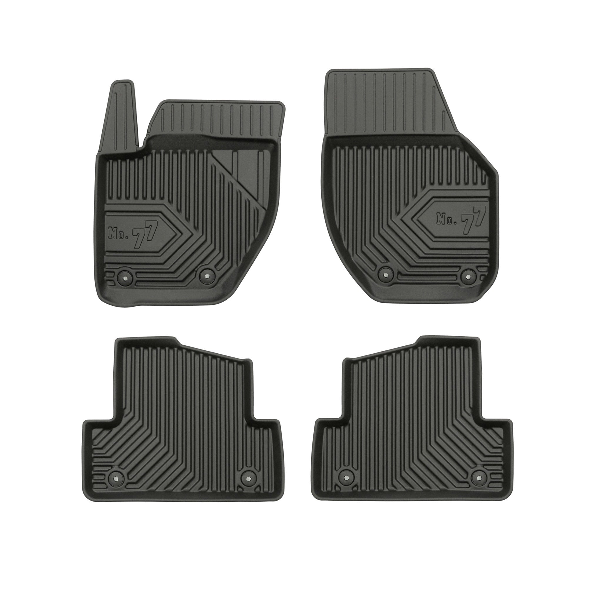 Fußmatten Gummimatten No.77 für Volvo V40 II 2012-2019 TPE Schwarz 4 Teile