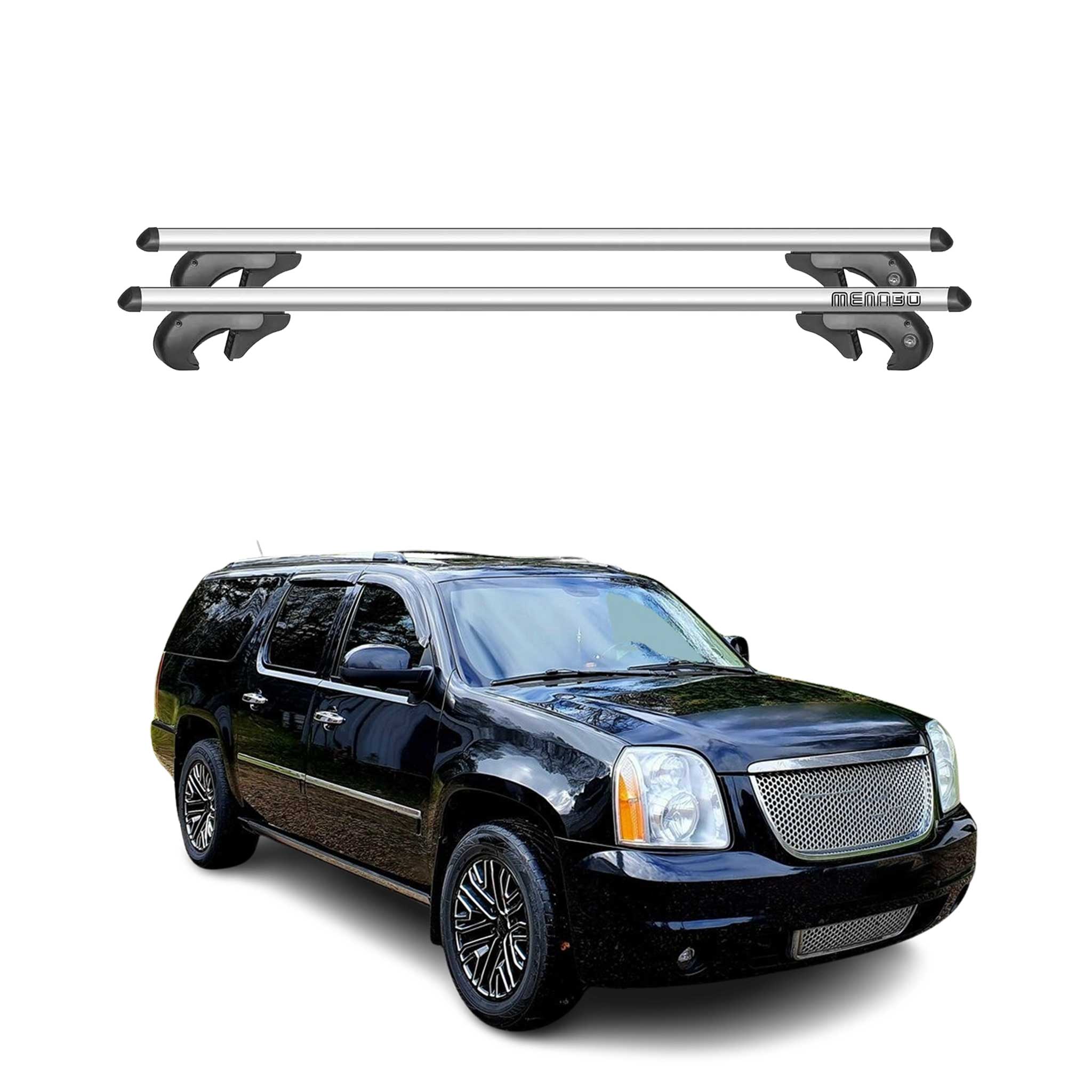Menabo Dachträger Grundtäger für GMC Yukon 2000-2014 90kg Aluminium Silber 2 tlg