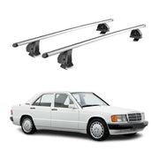 Alu Dachträger für Mercedes 190 W201 1982-1993 TÜV T-Nut 75 kg 2tlg Silber