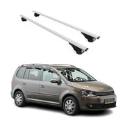 Dachträger Grundtäger für VW Touran mk1 2003-2015 75kg Metall Silber 2 tlg
