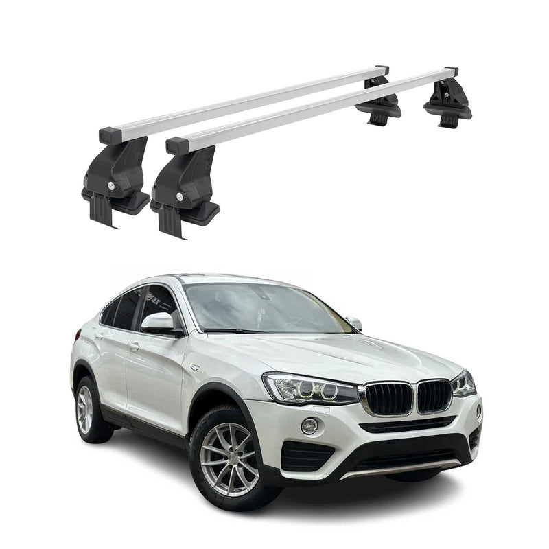 Menabo Dachträger Grundtäger für BMW X4 F26 2014-2018 50kg Stahl Silber 2 tlg