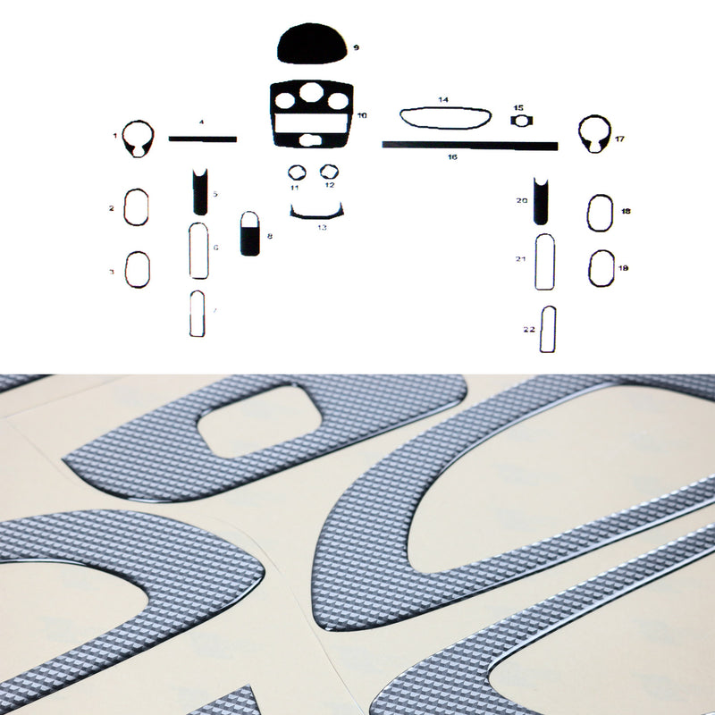 Innenraum Dekor Cockpit für Renault Clio 2007-2012 Carbon Optik 22tlg