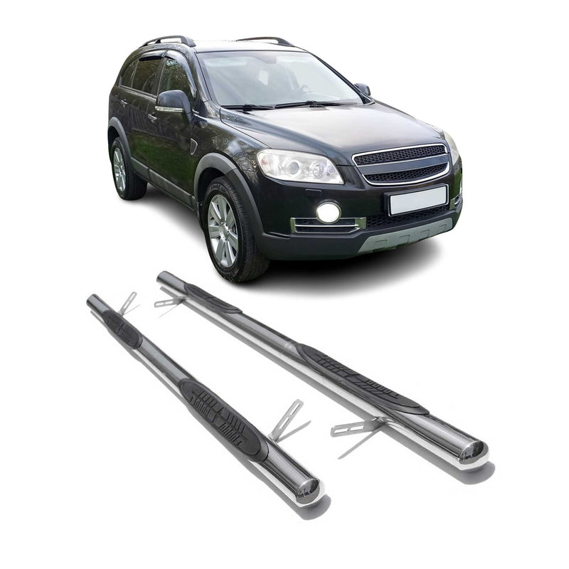 Edelstahl Trittbretter Schwellerrohre für Chevrolet Captiva Edelstahl Silber