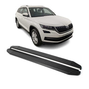Trittbretter Seitenschweller für Skoda Kodiaq 2017-2024 Alu Schwarz ABE