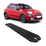 Seitenschweller Trittbretter Schweller für Fiat 500X 2015-2026 Aluminium Schwarz