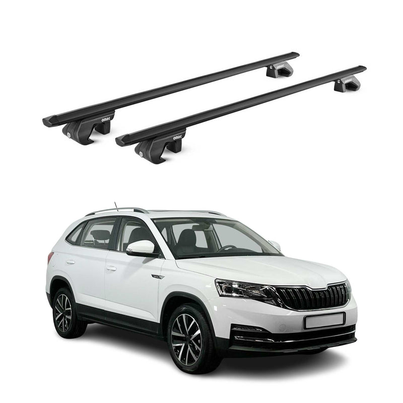 Dachträger Grundtäger für Skoda Kamiq 2019-2025 90kg Aluminium Schwarz 2 tlg ABE