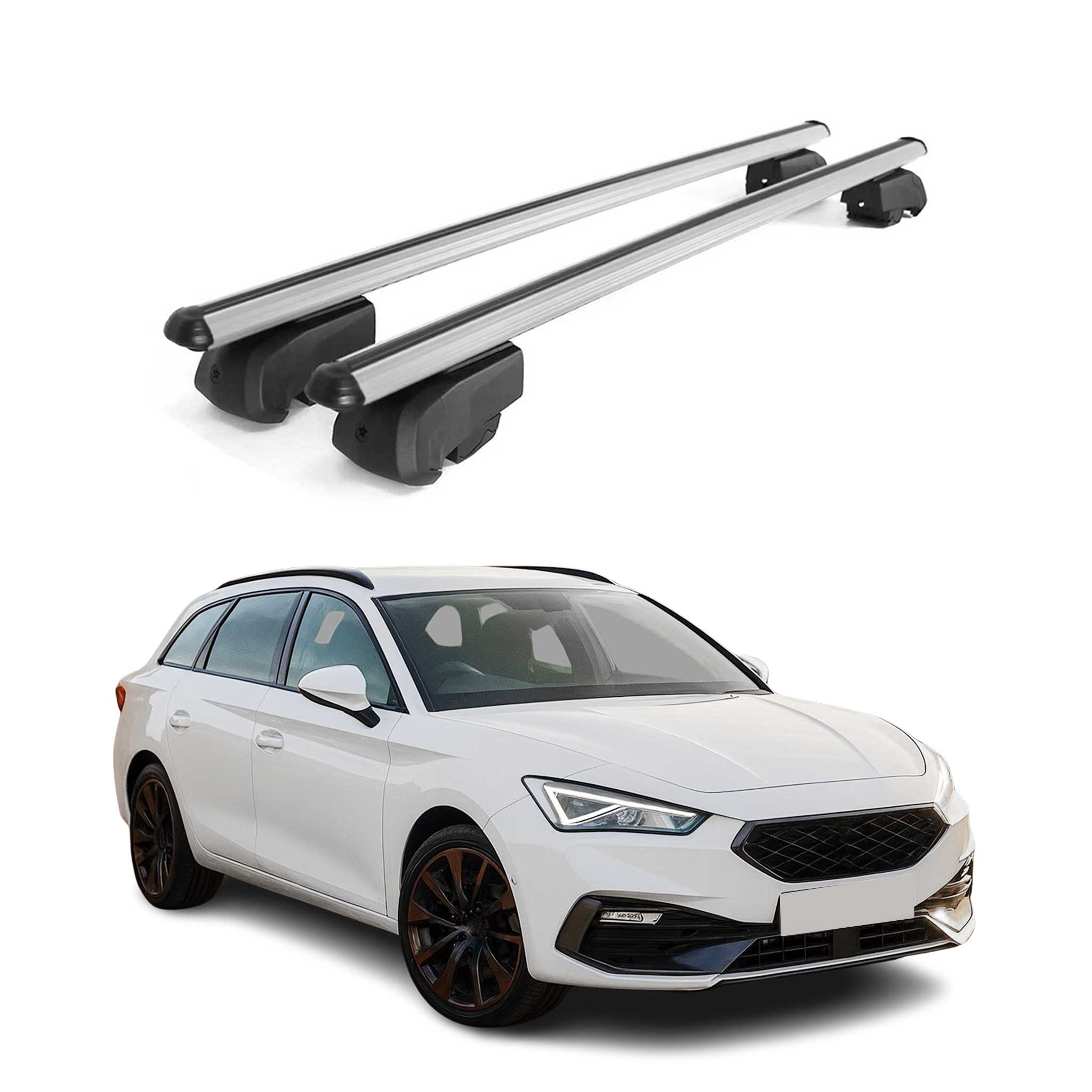 Dachträger Gepäckträger für Cupra Leon SW 2020-2026 ABE Aluminium Grau 2x