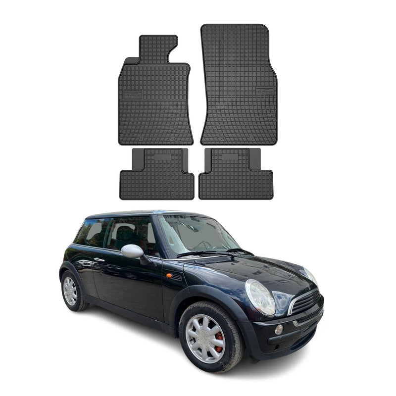 OMAC Gummi Fußmatten für Mini Cooper 2001-2014 Automatten Gummi Schwarz 4tlg
