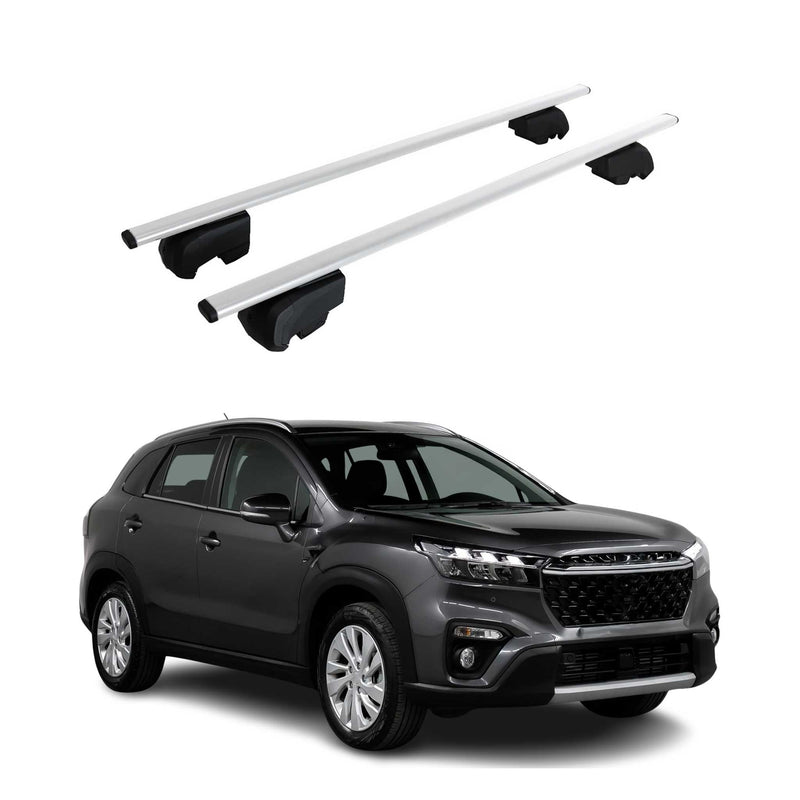 Dachträger Gepäckträger für Suzuki SX4 S-Cross 2021-2023 ABE Metall Silber 2x