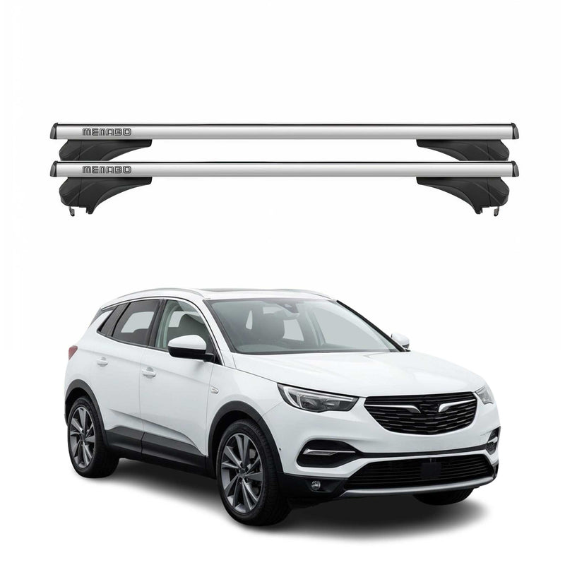 Menabo Dachträger Grundtäger für Opel Grandland X 2017-2024 Aluminium Silber 2x