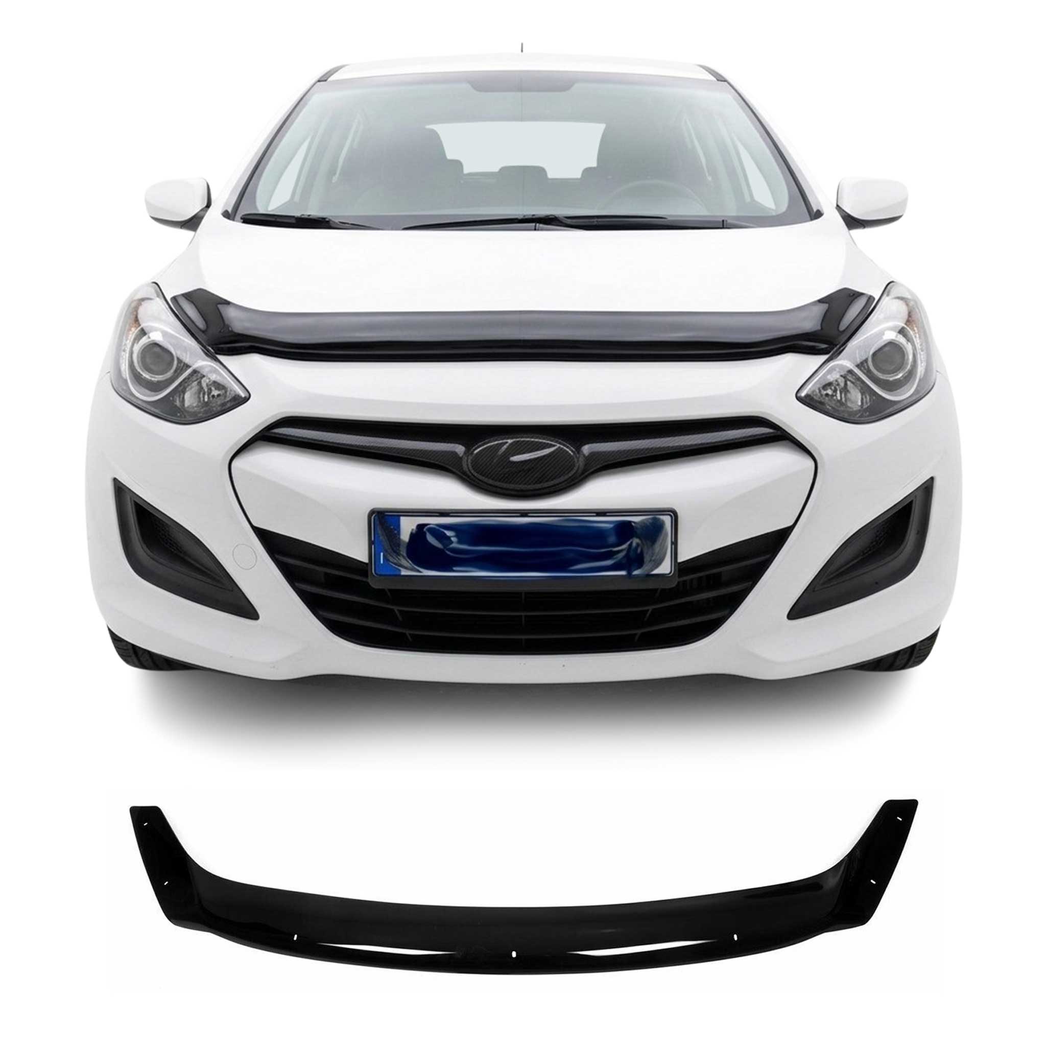 Motorhaube Deflektor Insekten Steinschlagschutz für Hyundai i30 2012-2017 Dunkel