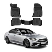 OMAC Gummimatten Fußmatten für Mercedes C Klasse W206 2021-2026 TPE Schwarz 4tlg