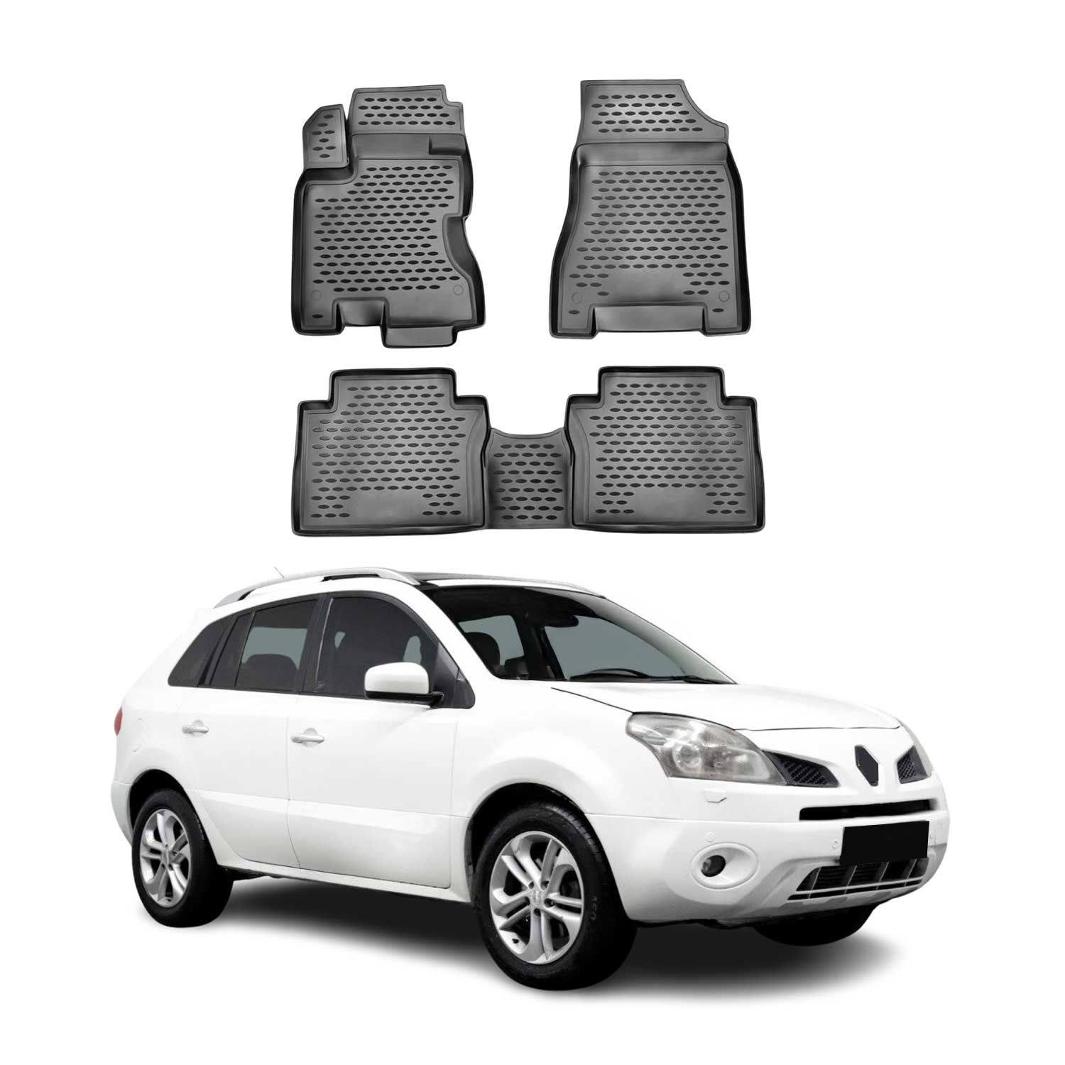 OMAC Gummimatten Fußmatten für Renault Koleos 2008-2016 TPE Automatte Schwarz 4x