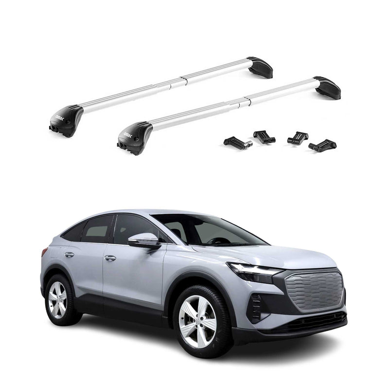 Dachträger Grundtäger für Audi Q4 2021-2025 100kg Aluminium Silber 2 tlg ABE