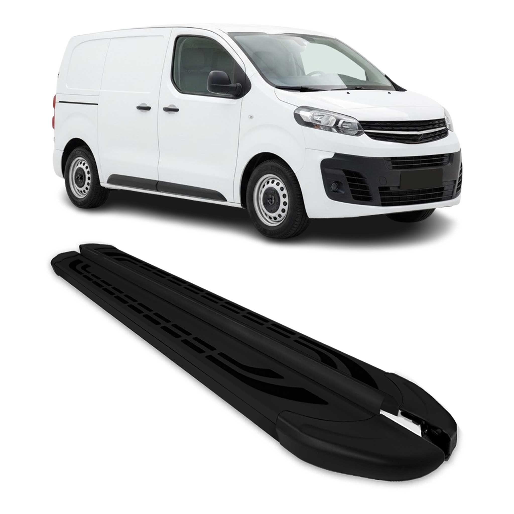 Trittbretter Seitenschweller für Opel Vivaro C 2019-2026 L1 Kurzer Alu Schwarz