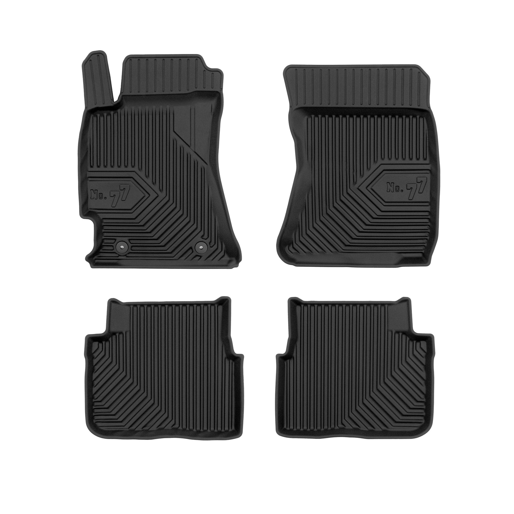 Fußmatten Gummimatten No.77 für Subaru Forester III 2008-2013 TPE Schwarz 4 tlg