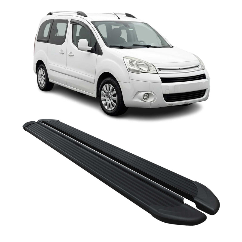 Seitenschweller Trittbretter für Citroen Berlingo L1 2008-2018 Alu Schwarz