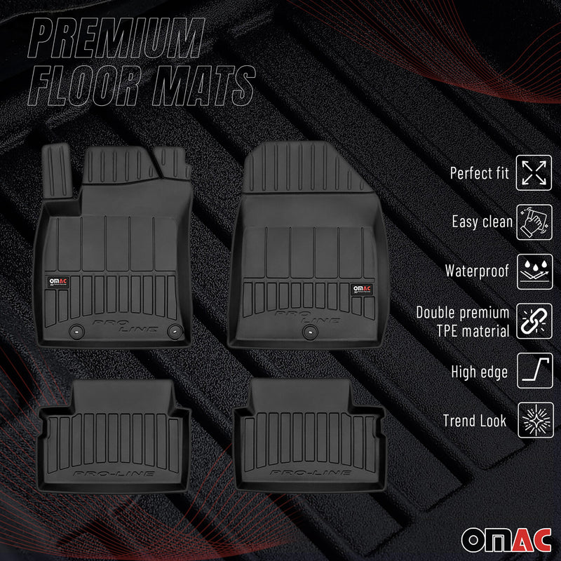 OMAC Gummi Fußmatten für Hyundai i30 2017-2020 Premium TPE Automatten Schwarz 4x