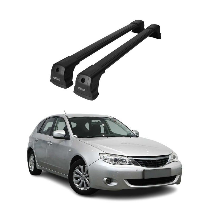Dachträger für Subaru Impreza mk3 Schrägheck 2007-2011 3tür 75kg Alu Schwarz 2x