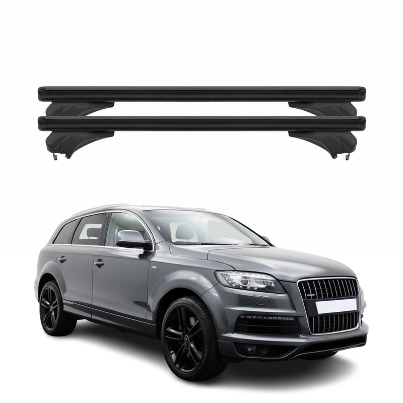Menabo Dachträger Grundtäger für Audi Q7 4L 2005-2015 Aluminium Schwarz 2 tlg